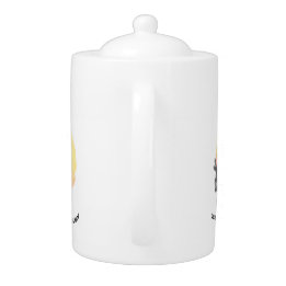 Let The Moon Guide, Wolf on Moon, Rustic Lettering Teapot