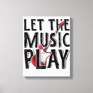 Let The Music Play Electric Guitar Canvas Print
