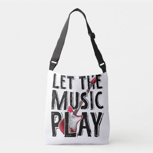 Let The Music Play Electric Guitar Crossbody Bag