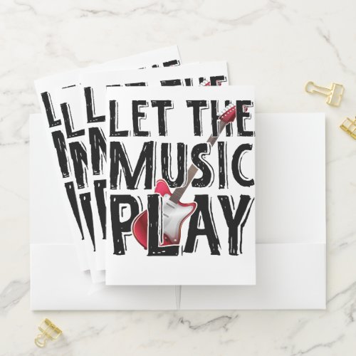 Let The Music Play Electric Guitar Pocket Folder