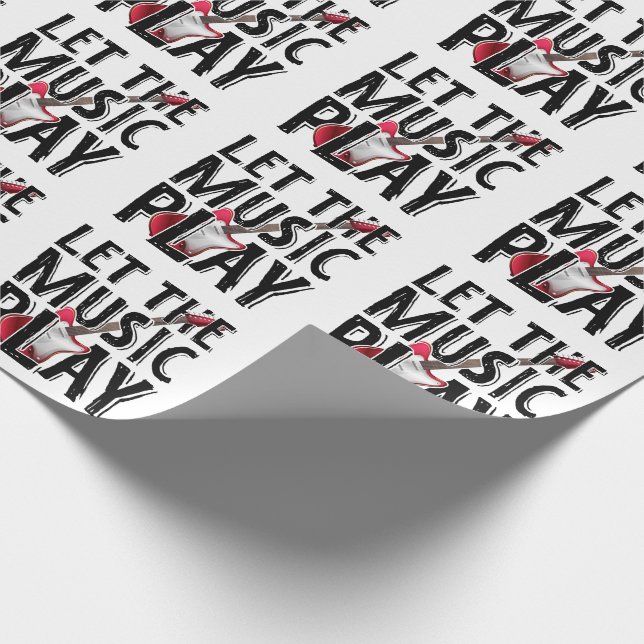 Let The Music Play Electric Guitar Wrapping Paper (Corner)