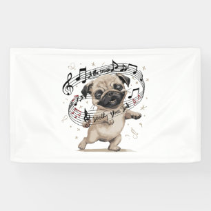 Let the Music Soothe Your Soul Dancing Pug for Banner