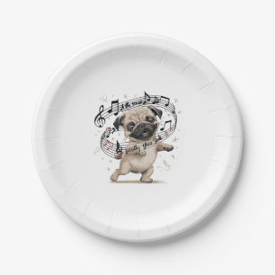 Let the Music Soothe Your Soul Dancing Pug for  Paper Plates