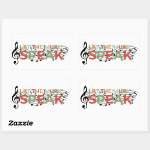Let The Music Speak, Musical Notes Rectangular Sticker