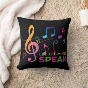 Let The Music Speak, Musical Notes Throw Pillow