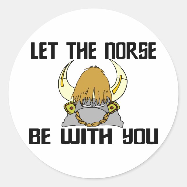 Let The Norse Be With You Classic Round Sticker (Front)
