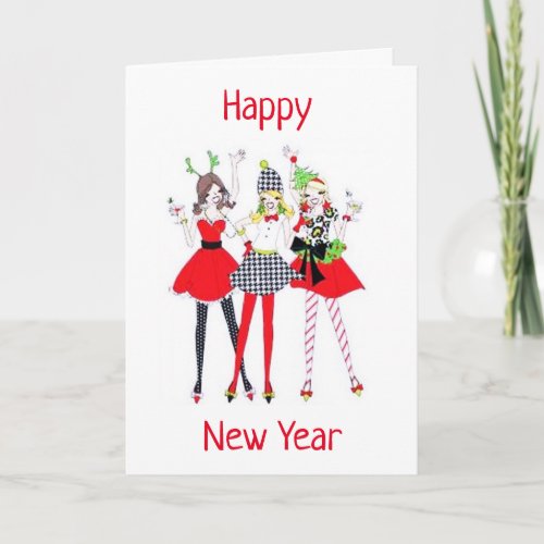 LET THE PARTY BEGIN HAPPY NEW YEAR HOLIDAY CARD