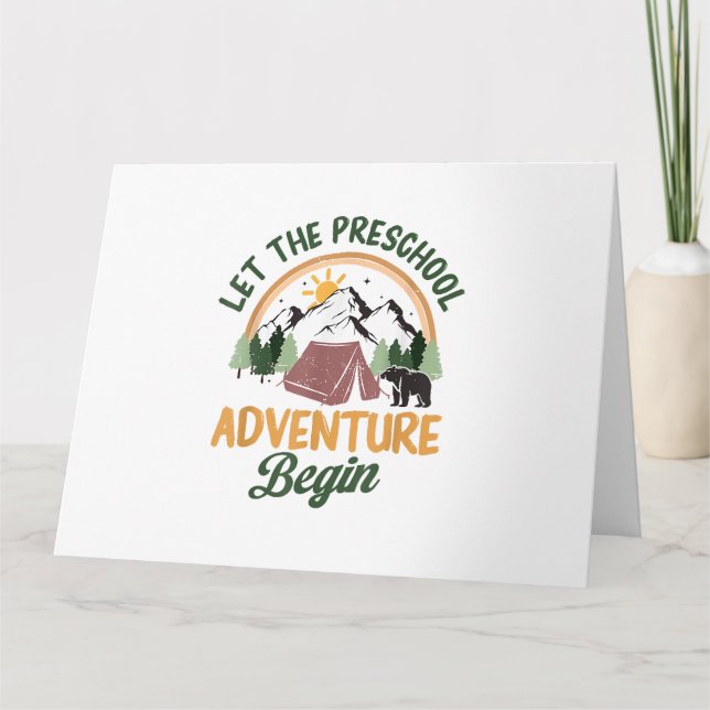 Let The Preschool Adventure Begin Camping Back To  Card (Front)