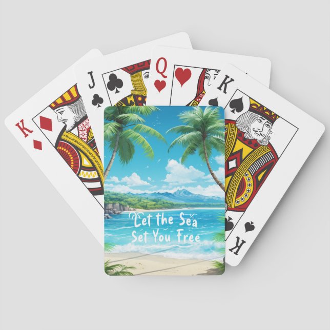 Let the Sea Set You Free Beach Playing Cards (Back)