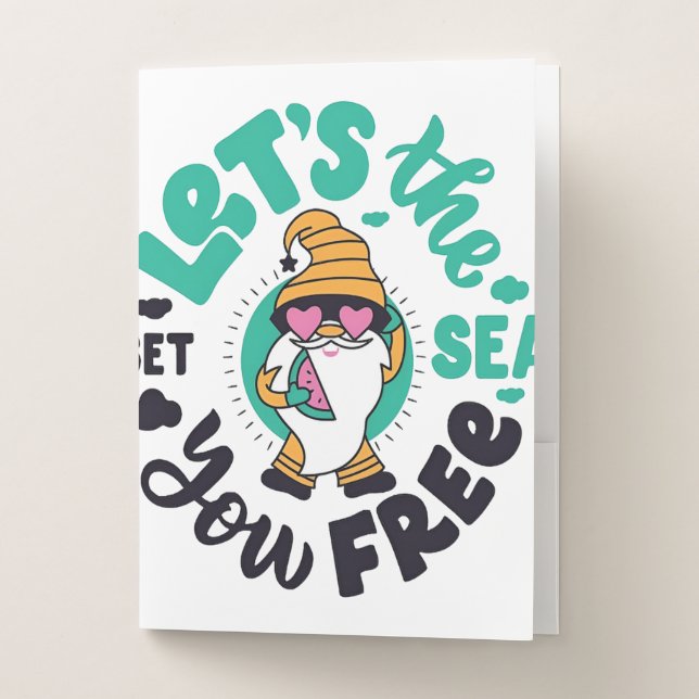 Let the Sea Set You Free Gnome Tee Pocket Folder (Front)