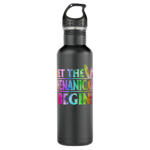 Let The Shenanigans Begin Bunny Tie Dye Easter Day Stainless Steel Water Bottle