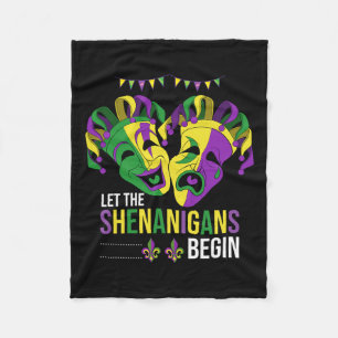 Let The Shenanigans Begin Carnival Parade Funny Ma Fleece Blanket