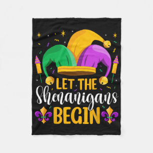 Let The Shenanigans Begin Fat Tuesday New Orleans Fleece Blanket