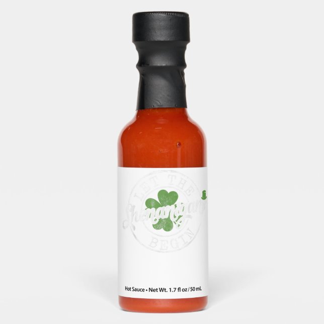 Let The Shenanigans Begin Funny Clovers St Patrick Hot Sauces (Front)