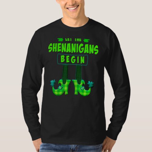 Let The Shenanigans Begin Funny Clovers St Patrick T_Shirt