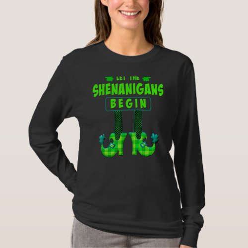 Let The Shenanigans Begin Funny Clovers St Patrick T_Shirt