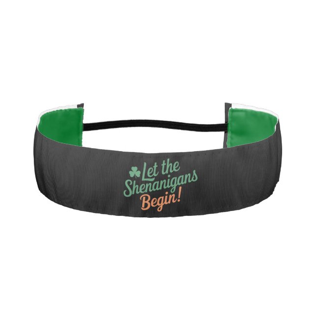 Let The Shenanigans Begin Funny Irish St Patricks  Athletic Headband (Front)