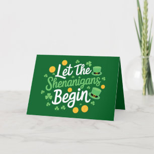 Let The Shenanigans Begin Funny St Patrick's Day Letterpress Thank You Card