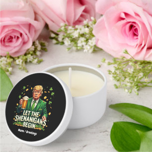 Let The Shenanigans Begin Funny Trump St. Patricks Mini Candle Favors