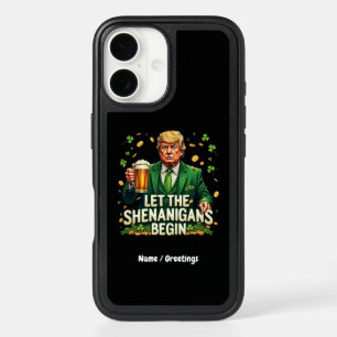 Let The Shenanigans Begin Funny Trump St. Patricks iPhone 16 Case