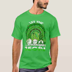 Let The Shenanigans Begin Gnome Rainbow St Patrick T-Shirt