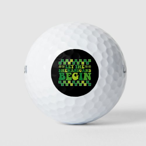 Let The Shenanigans Begin Irish Groovy Retro Golf Balls