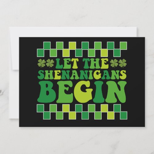 Let The Shenanigans Begin Irish Groovy Retro Invitation
