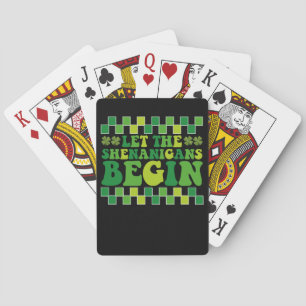 Let The Shenanigans Begin Irish Groovy Retro Poker Cards