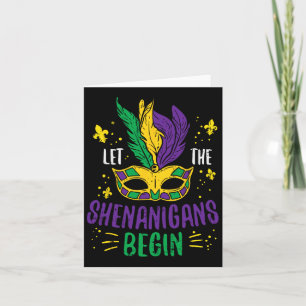 Let The Shenanigans Begin Jester Funny Mardi Gras Card