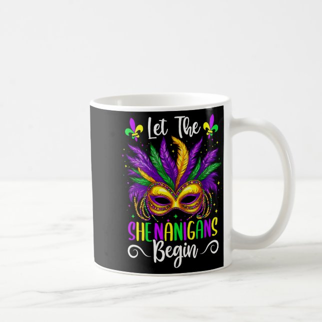 Let The Shenanigans Begin Jester Funny Mardi Gras  Coffee Mug (Right)
