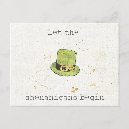 Let The Shenanigans Begin  Lucky Cuties II Postcard