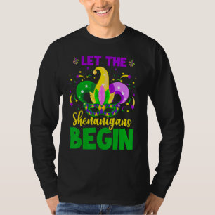 Let The Shenanigans Begin Mardi Gras Costume Mask T-Shirt