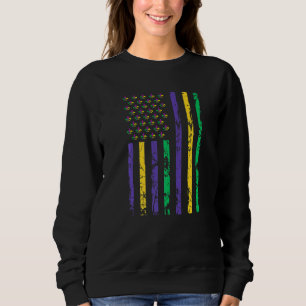 Let The Shenanigans begin Mardi Gras y'all us flag Sweatshirt