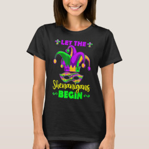 Let The Shenanigans Begin Mask Mardi Gras Carnival T-Shirt