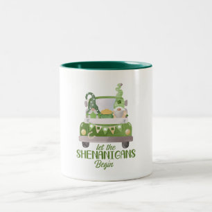 Let The Shenanigans Begin St Patrick's Day Green Two-Tone Coffee Mug
