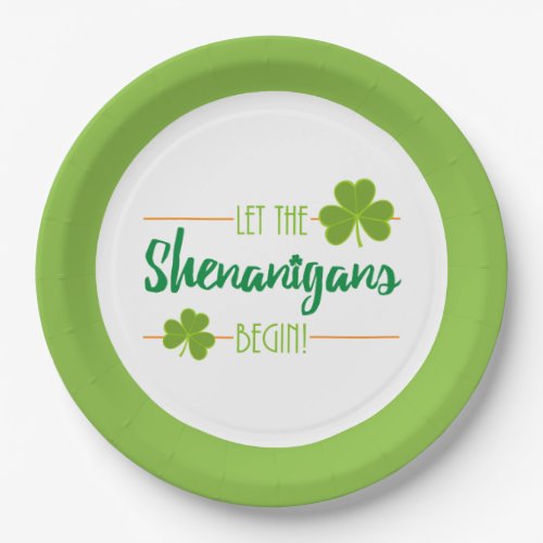 Let the Shenanigans Begin St Patricks Day Irish Paper Plates