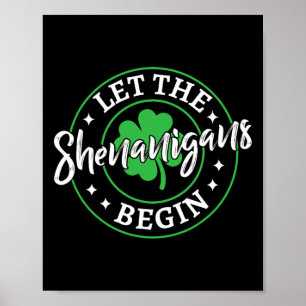Let The Shenanigans Begin St Patricks Day Vintage Poster