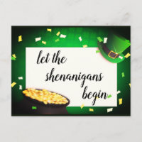 Let the Shenanigans Begin St Patricks Invitatation