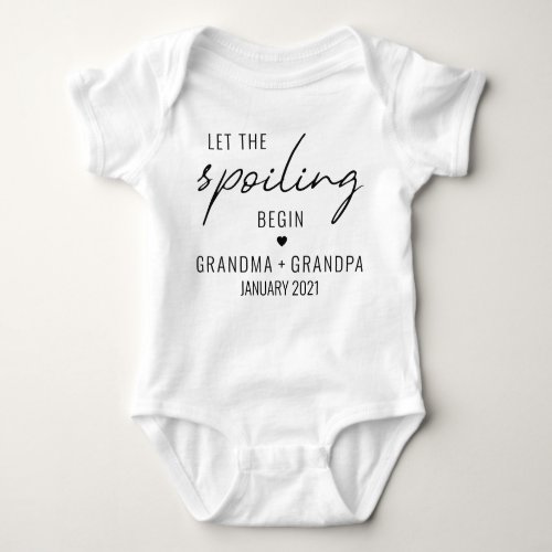 Let The Spoiling Begin Grandparent Announcement Baby Bodysuit