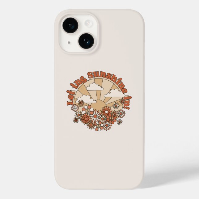 Let the Sunshine In Groovy Daisy Hippie Flowers Case-Mate iPhone Case (Back)