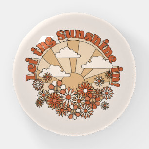 Let the Sunshine In Groovy Daisy Hippie Flowers Paperweight