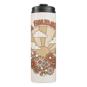 Let the Sunshine In Groovy Daisy Hippie Flowers Thermal Tumbler