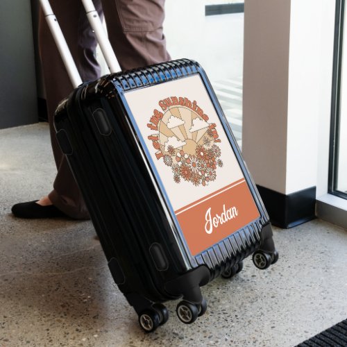 Let the Sunshine In Groovy Daisy  Personalize Luggage