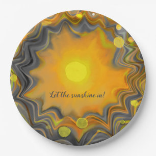 Let the Sunshine In Retro Love Heart Paper Plates