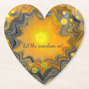 Let the Sunshine In Retro Love Paper Coaster