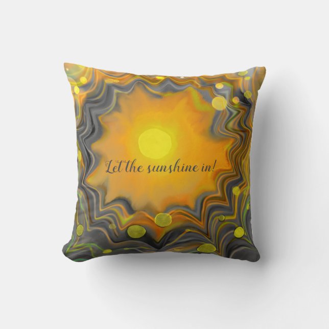 Let the Sunshine In Retro Love  Throw Pillow (Front)