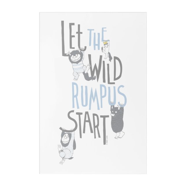 Let the Wild Rumpus Start - Blue Acrylic Print (Front)