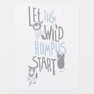 Let the Wild Rumpus Start - Blue Baby Blanket