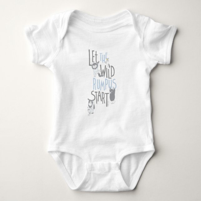 Let the Wild Rumpus Start - Blue Baby Bodysuit (Front)