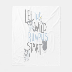 Let the Wild Rumpus Start - Blue Fleece Blanket